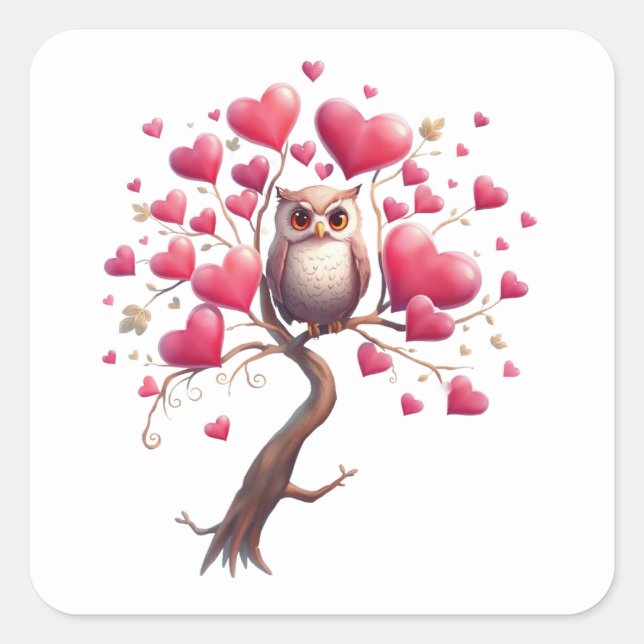 Romantic Fun Owl Stickers (Front)