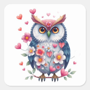 Romantic Fun Owl Stickers
