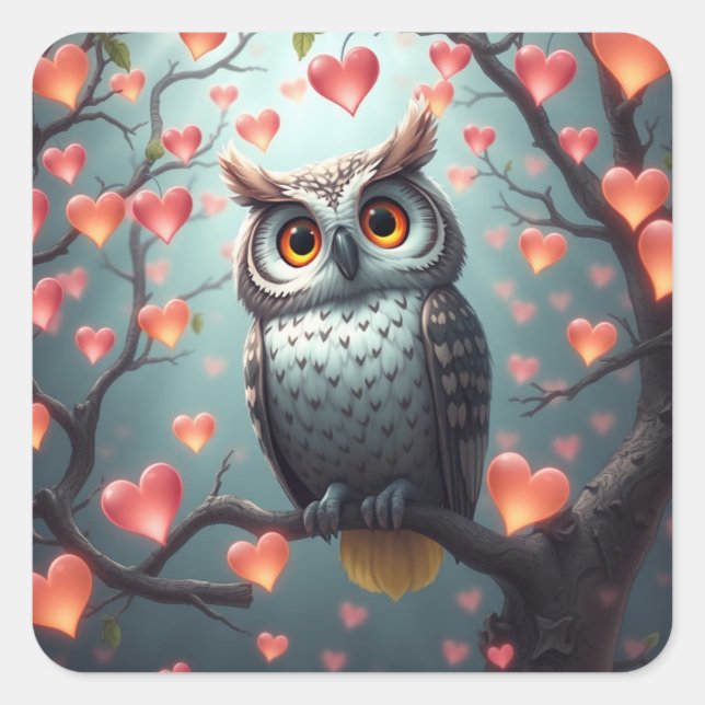 Romantic Fun Owl Stickers (Front)