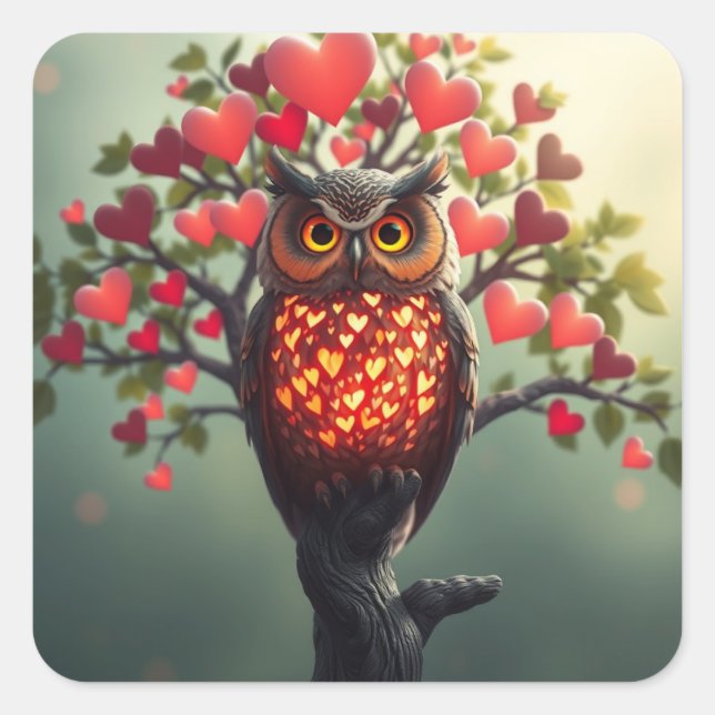 Romantic Fun Owl Stickers (Front)