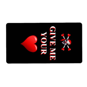 Romantic funny pirate ad red love heart
