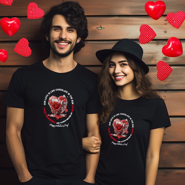 Romantic Funny Red Melting Heart Valentine's Day T-Shirt (Creator Uploaded)