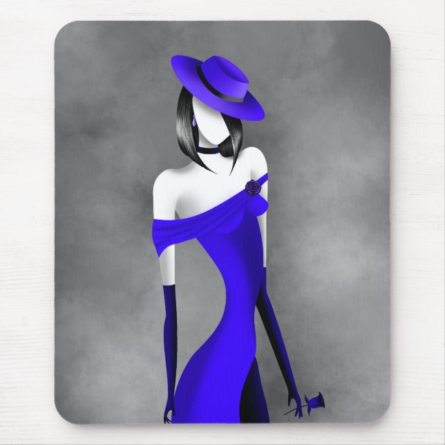 Romantic Gangster Lady with Rose Mouse pad (Front)