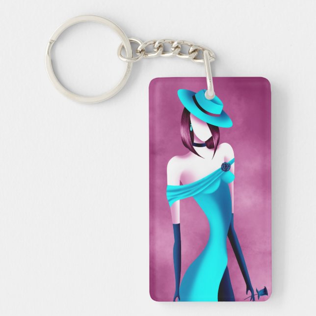 Romantic Gangster with Rose  Key Ring (Front)
