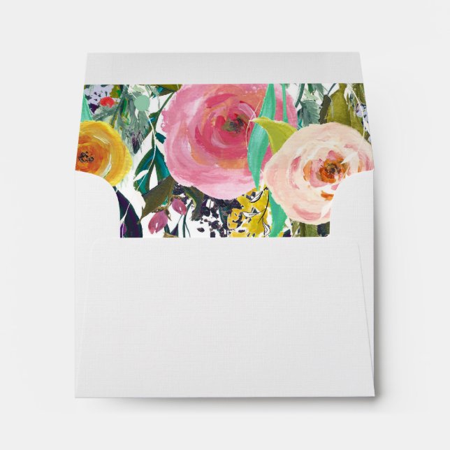 Romantic Garden Colourful Flowers Envelopes (Back (Bottom))
