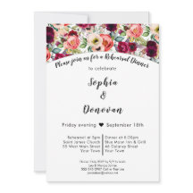 Romantic Garden Floral Rehearsal Dinner Invitation
