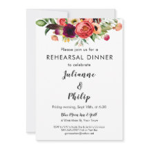 Romantic Garden Floral Rehearsal Dinner Invitation