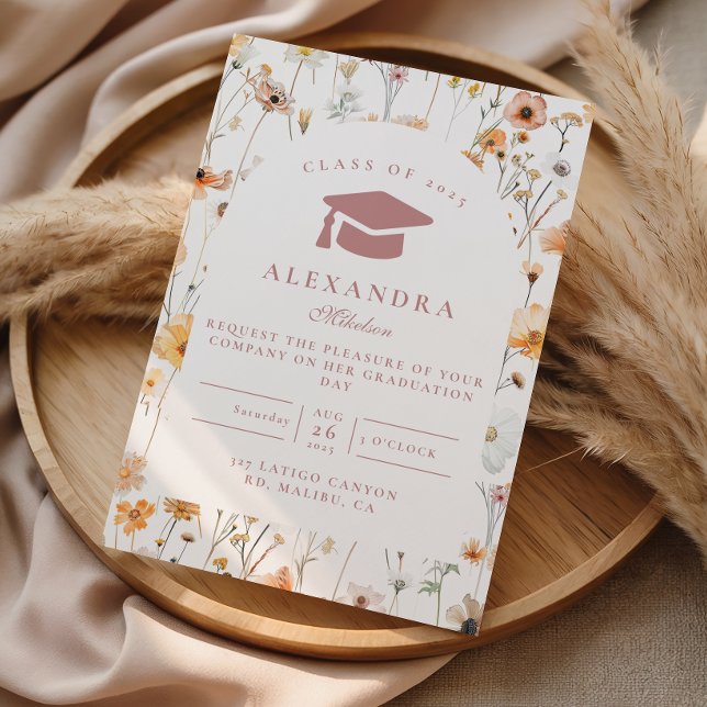 Romantic Garden Flowers Graduation Invitation (Creator Uploaded)