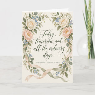 Romantic Garden Flowers Wedding Congratulations Card