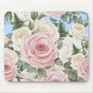 Romantic Garden Roses Mouse Pad
