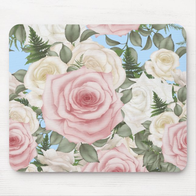 Romantic Garden Roses Mouse Pad (Front)