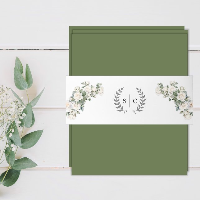 Romantic Garden Roses Wedding  Invitation Belly Band (Creator Uploaded)