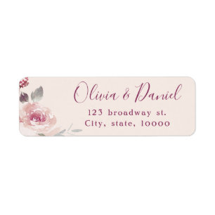 Romantic garden watercolor floral return address label