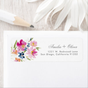 Romantic Garden wedding couple Return Addres Address Label
