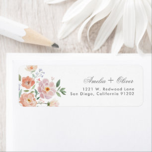 Romantic Garden wedding couple Return Addres Address Label