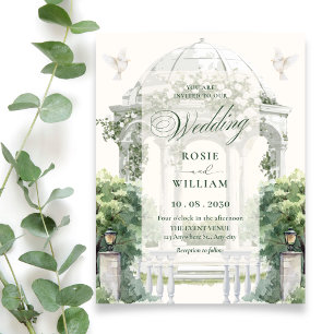 Romantic garden wedding invitation