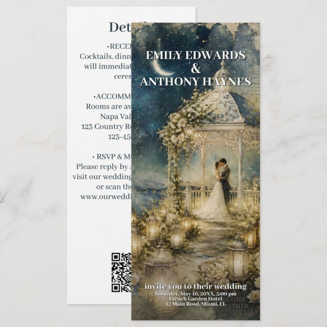 Romantic Garden Wedding Invitation (Front/Back)