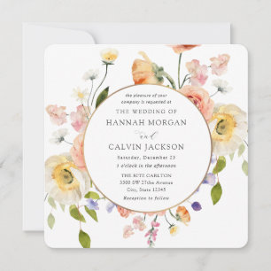 Romantic Garden Wreath Wedding Invitation