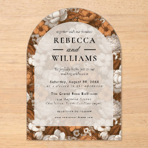Romantic Gardenias Themed Modern Wedding Acrylic Invitations