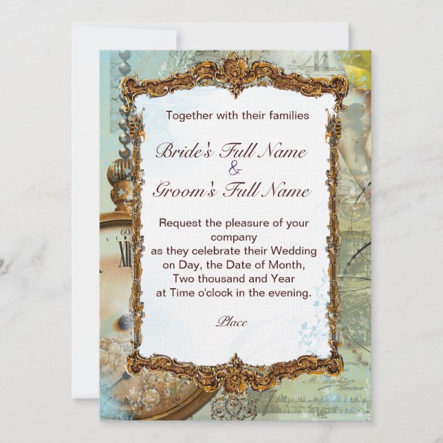 Romantic Gazebo & Fancy Scrolls Invitation (Front)