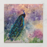 Romantic Gazebo Peacock and Watercolor