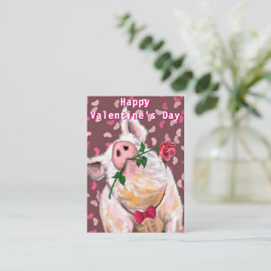 Romantic Gentleman Pig Funny Valentine's Day Card