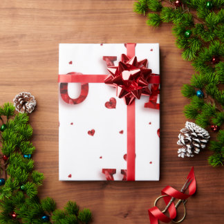 Romantic Gift Wrap – “LOVE” Typography