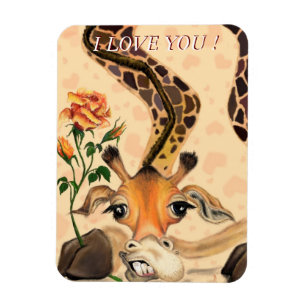 Romantic Giraffe - Gentleman - Add Your Text /Name Magnet