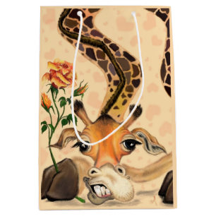 Romantic Giraffe - Gentleman - Add Your Text /Name Medium Gift Bag