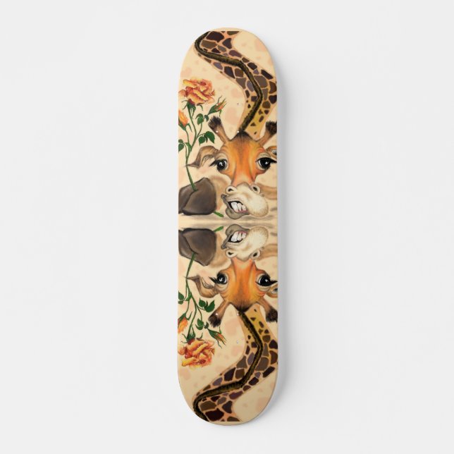 Romantic Giraffe - Gentleman - Add Your Text /Name Skateboard (Front)