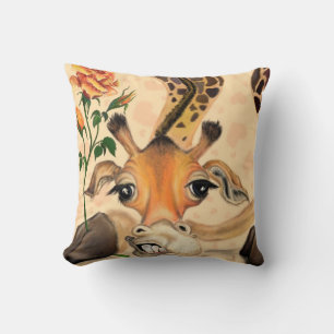 Romantic Giraffe Throw Pillow Gift - Funny
