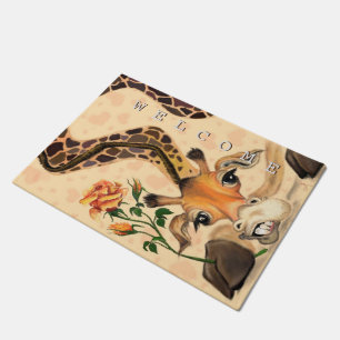Romantic Giraffe - Welcome - Romantic Doormat