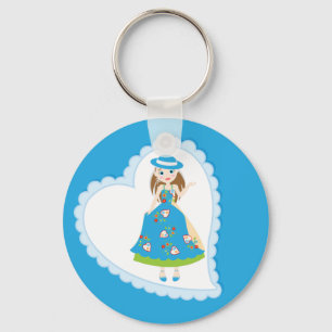 Romantic girl birthday party key ring