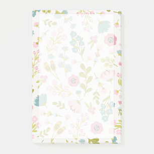 Romantic girly flowers Pink pattern Transparens Post-it Notes