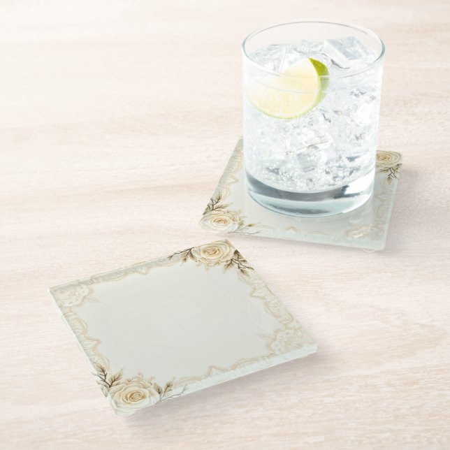romantic glass coaster (Angled)