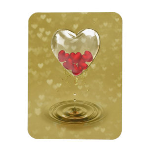 Romantic Glass Heart Design - Flexible Magnet