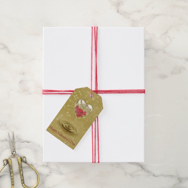 Romantic Glass Heart Design Gift Tags (With Twine)