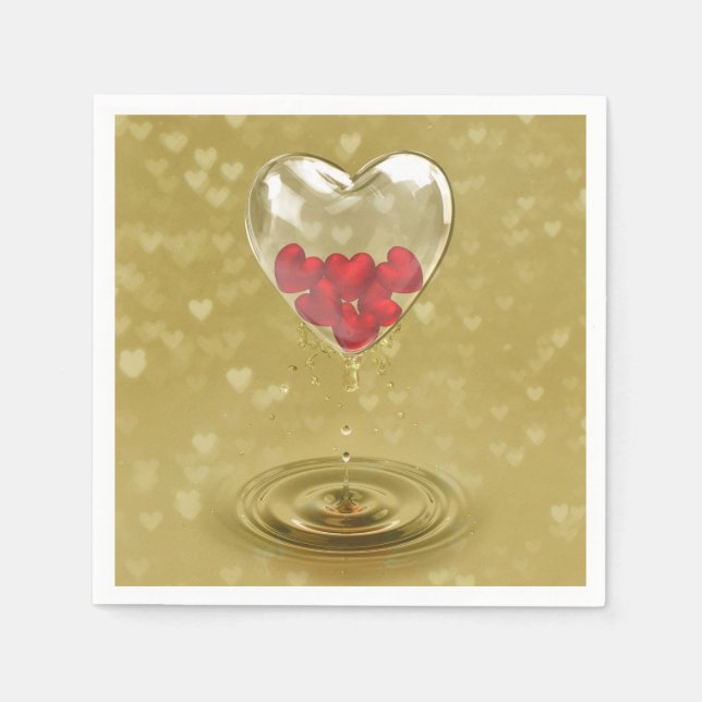 Romantic Glass Heart Design Napkin (Front)