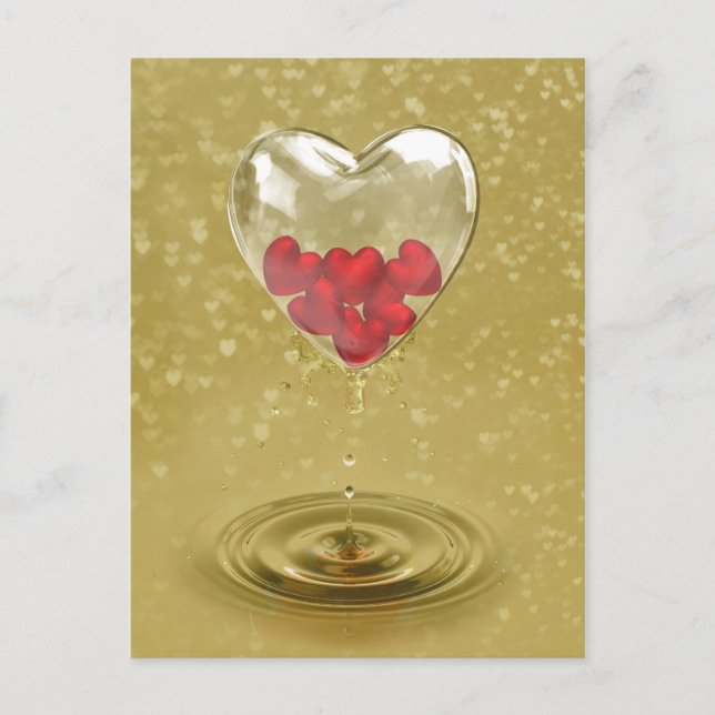 Romantic Glass Heart Design Postcard (Front)