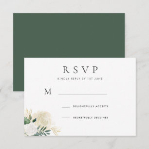 Romantic Glitter Rose Wedding Response Invitation