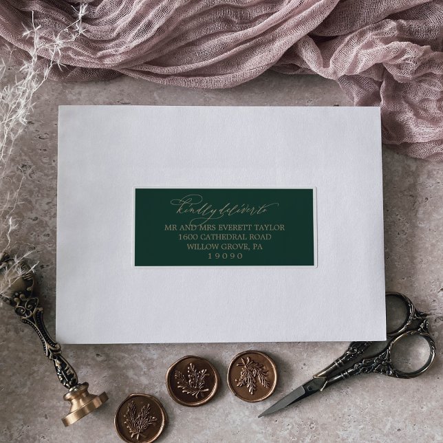Romantic Gold and Green Guest Address Labels (Creator Uploaded)
