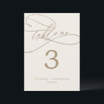Romantic Gold and Ivory 5x7" Table Number<br><div class="desc">This romantic gold and ivory 5x7" table number is perfect for a simple wedding. The modern classic design features fancy swirls and whimsical flourishes with gorgeous elegant hand lettered faux champagne gold foil typography. The card prints on the front and back (double-sided). Add each table number that you need to...</div>