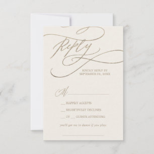 Romantic Gold and Ivory Song Request RSVP Card