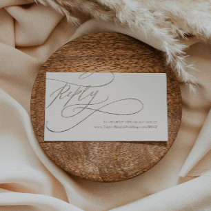 Romantic Gold and Ivory Wedding Website RSVP Enclosure Card