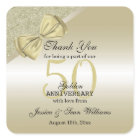 Romantic Gold Bow & Glitter 50th Wedding