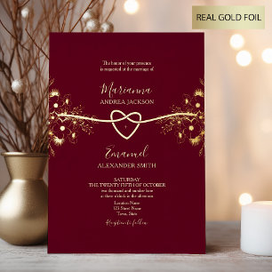 Romantic Gold Burgundy Wedding