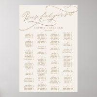 Romantic Gold Calligraphy | Ivory Seating Chart
