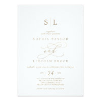 Romantic Gold Calligraphy Monogram Wedding