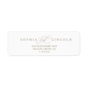 Romantic Gold Calligraphy Return Address Label