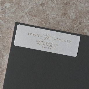 Romantic Gold Calligraphy Return Address Label